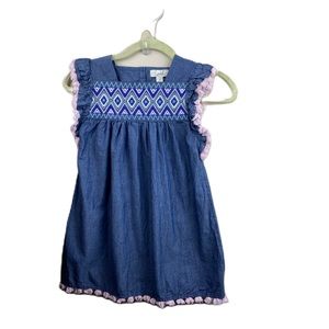 Girls Boho Embroidered Peek Dress